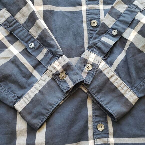 Burberry Mens Navy Plaid Nova 100% Cotton Long Sleeve Work Dress Shirt Size XXL - Picture 5 of 6